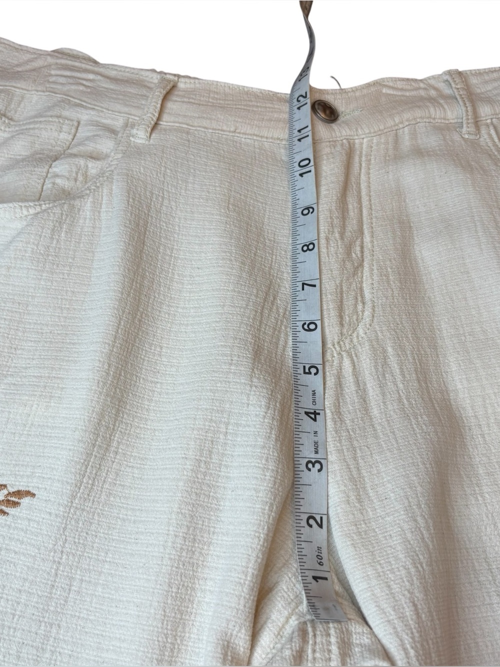 POL Embroidered Butterfly Wide Leg Trousers Medium Boho Cotton Cottagecore - Picture 8 of 12